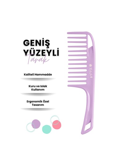 Professional 0345 Geniş Tarak 3x Krepe Tarak Hediyeli