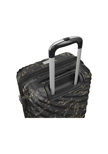 Wexta Wx-300 Baskılı Siyah Kabin Boy Valiz Siyah