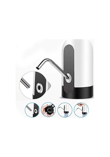 Ayt Crown Crw-1006 Usb Şarjlı Otomatik Sebil Damacana Su Pompası Su Bidonu Pompa Gri