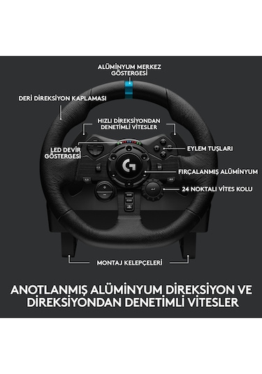 Logitech G923 Ps5. Ps4 Ve Pc Ile Uyumlu Yarış Direksiyonu Ve Ped