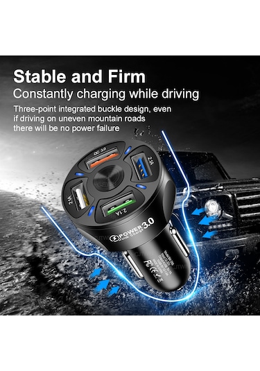 Suofeng Hızlı Şarjlı 4'ü 1 Arada Araç Usb Adaptörü - 35w, 7a Çıkış, 12-32v Araçlar İçin