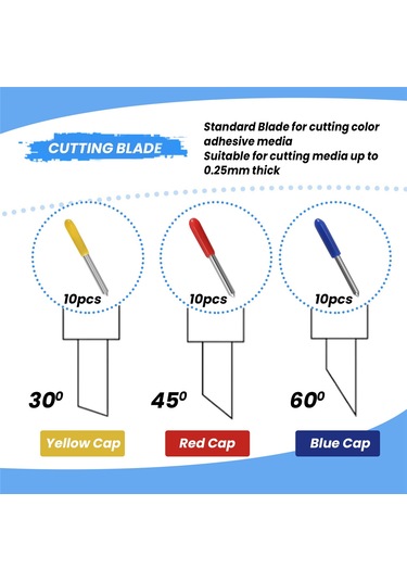 30 Adet 30 45 60 Derece Roland Plotter Bıçak Ofseti