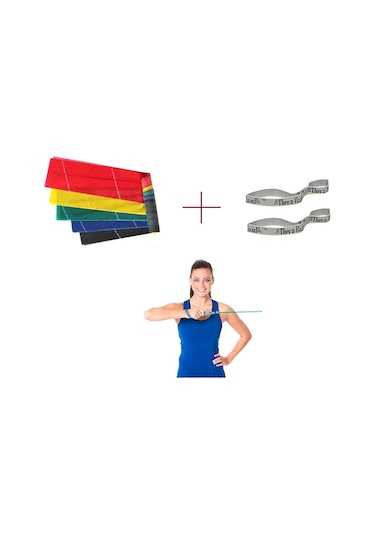 5 x 1.5 Mt Theraband Egzersiz Bandı 2 x Tutma Assist