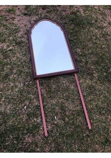 Vintage Kubbeli Tırnak Ayna 103x55 cm Kahverengi