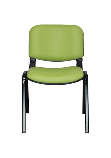 Ofiscombin Ofis Büro Bekleme Misafir Çalışma Konferans Koltuğu Form Sandalye Yeşil Deri 00047499870
