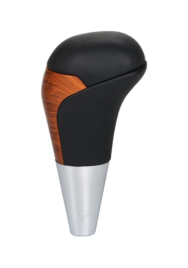 Ranyeek Toyota Otomatik Vites Kolu Kapağı: Camry, Rav4, Land Cruiser 200 2016-2020 Ahşap Desenli Pu Deri + Metal El Topu Siyah