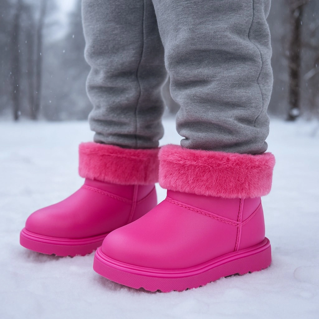 Su Geçirmez İçi Kürklü Kız Çocuk Eva Yağmur Kar Botu Fuşya