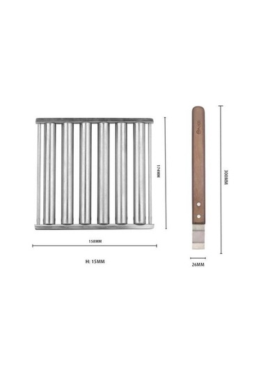 Wondernest Izgara Paslanmaz Çelik Ahşap Saplı Hot Dog Sosis Barbekü Rafı - Mutfak Aletleri Kutulu Çok Renkli Çok Renkli