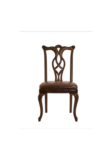 Bengimobilya Sandalye Kayın Ahşap Model Zus002 Kahverengi Suni Deri Parlak C