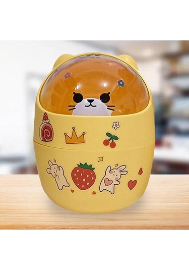 Pazly Suntek Sepeti Sarı Minik Mini Kutusu Konteyner Kalemlik Ev Çöp Ayı İy Sarı