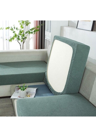 Yeşil 1 Parça Su Geçirmez Streç Jakarlı Minder Örtüsü Kanepe Örtüsü Yumuşak Esneklik Pillow Cover-40x40cm