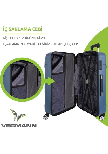 Vegmann Vela Mavi Orta Boy Valiz Mavi