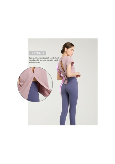 Kangvka Kadın Spor Tişört: Arkası Açık, Bağcıklı, Hızlı Kuruyan, Nefes Alabilir, Yoga Ve Koşu İçin Xl Gri Gri