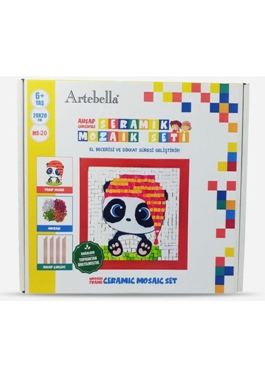 20 I Çocuk Ahşap Çerçeveli Seramik Mozaik Set 20x20 Cm