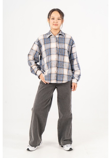 Kız Çocuk Yumuşak Dokulu Kareli Oduncu Gömlek 3172 Pembe