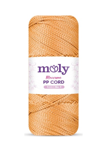 Moly Pp Cord Polyester Makrome No:3 1mm 049-sarı Örgü İpi 100 Gram