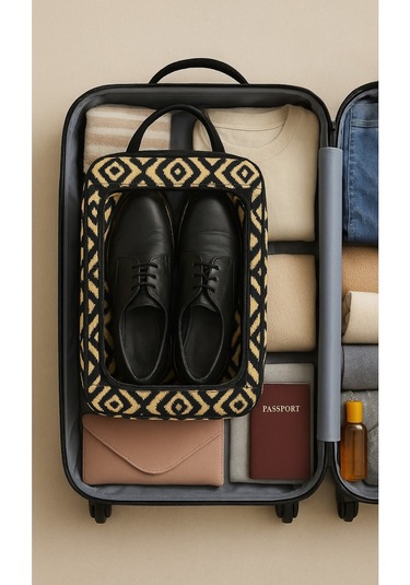 Valiz Düzenleyici I Ayakkabı Taşıma Çantası I Bavul Içi Düzenleyici I Ayakkabı Taşıma Kutusu Bej