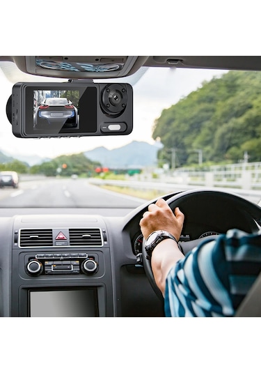 Wifi 1080p Araç Kamerası, Sürüş Kaydedici, 2 İnç Ips Ekran, Üçlü Lens, Araç Kamerası, G-sensörü, Hareket Algılama, Araba Aksesuarları