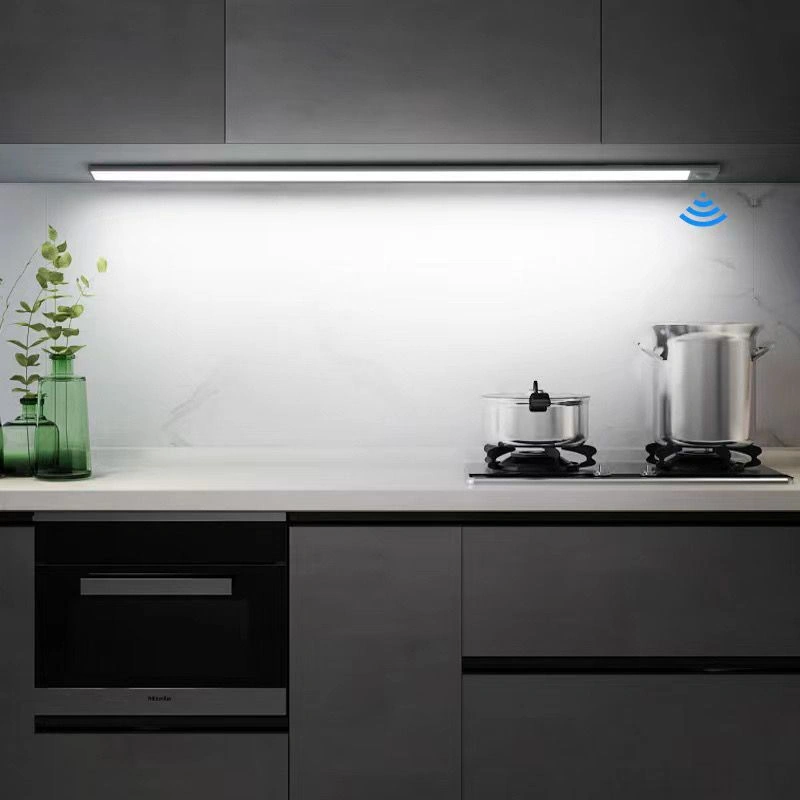 Folinda Alüminyum Kasa Kablosuz Entegre Insan Algılama Lambası - 40cm, Üç Renkli Işıık, Şarj Edilebilir, Dolap/çekmeceler İçin, Siyah Siyah