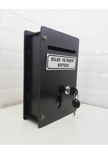 Siyah Küçük Boy Ahşap Dilek Ve Öneri Kutusu