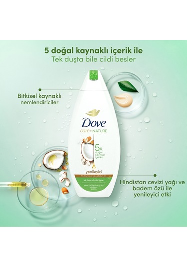 Dove Hindistan Cevizi ve Badem Özü Nemlendirici Duş Jeli 2 x 450 ML