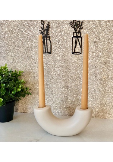 Thiramis Homeconcept Bej Şamdan Mumluk