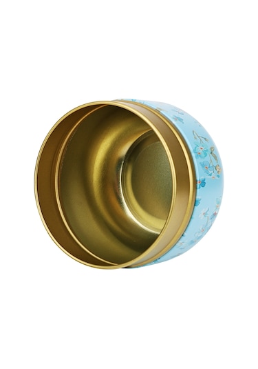 Sones Hoomın Çay Kutusu Çay Kavanozu Saklama Tutucu Çay Kutuları Matcha Kabı Mini Kahve Tozu Düzenleyici Kutular Çok İşlevli Yuvarlak Metal, Renk: Moshan Çiçeği