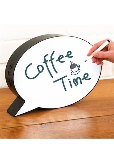 Evyora Kalemle Yazılabilen Konuşma Balonu Görünümlü Işıklı Mesaj Panosu