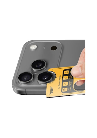Buff Apple Uyumlu iPhone 17 Pro Max Metal Kamera Lens Koruyucu Gray Gri