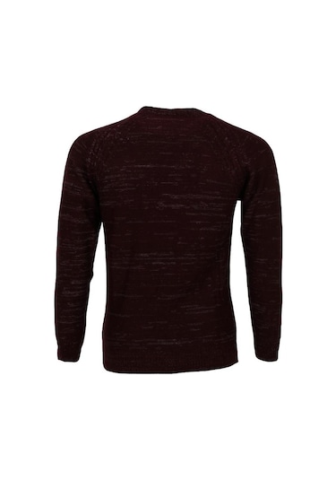 Erkek Kazak Sıfır Yaka Bordo Rar01114 001