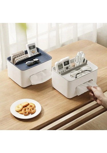 Gri Peçete Kutusu Kaymaz Mendil Kutusu Çeşitli Eşyalar Yuvası Pp Pürüzsüz Kenar Ev Gereçleri