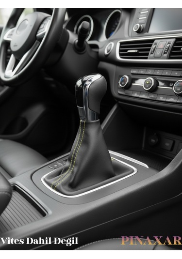 Renault Clio Siyah Deri Prime Tasarım Sarı Spor Dikiş Vites Körüğü