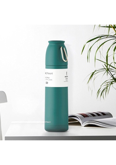 Büyük Termos Şişe Spor Vakumlu Matara 304 Paslanmaz Çelik Bardak 500ml Yalıtımlı Bardak Seyahat Termos Kahve Matarası Su Şişeleri Yeşil 401