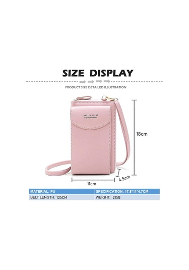 Kadın Çapraz Askılı Telefon Çantası Pembe Diğer