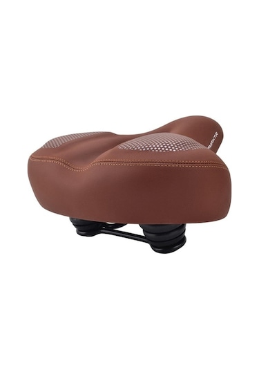 Didadodo Bisiklet Koltuğu Yastıklı Rahat Koltuk Şok Emici Yaylar Bisiklet Eyer Kahverengi Altın Altın