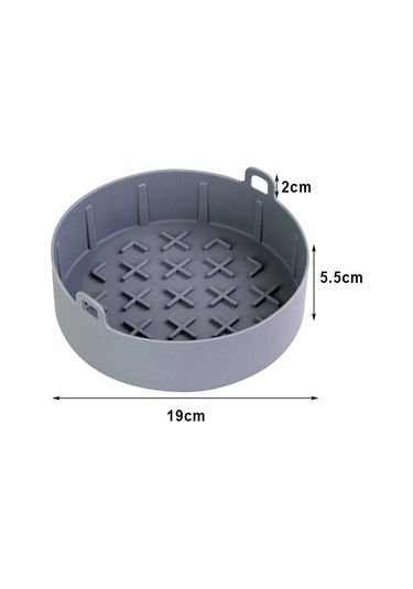 Symbee Hava Fritözü Silikon Izgara Tabağı - Çok Fonksiyonlu Gri Dalgalı Kare Yemek Pişirme Matı Çok Renkli