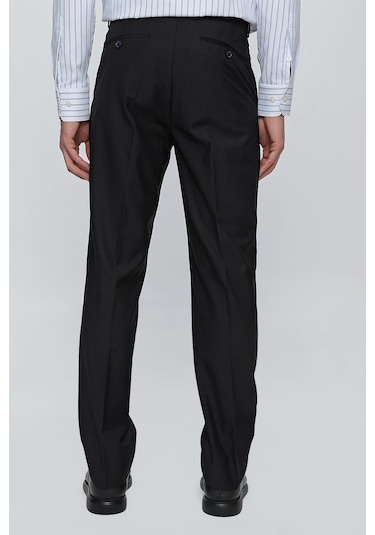 İmza Siyah Gabardin Yan Cep Açık Paça Basic Comfort Fit Esnek Pantolon 1003255005 Siyah
