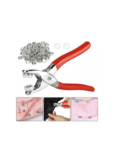 Pense Ve 200 Adet Gömlek Çıtçıtı Ve Bebe Çıtçıt Montaj Seti