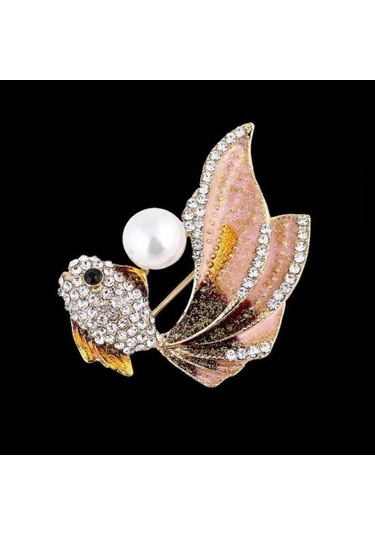 Mor Moda Japon Balığı Yaka Broş Pin Yaka Elbise Takı