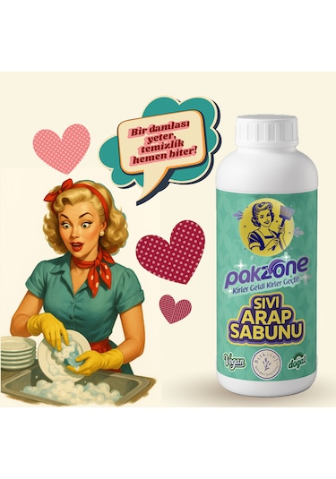 Pakzone %100 Doğal Sıvı Arap Sabunu Bitkisel Vegan 1000 Ml Tekli