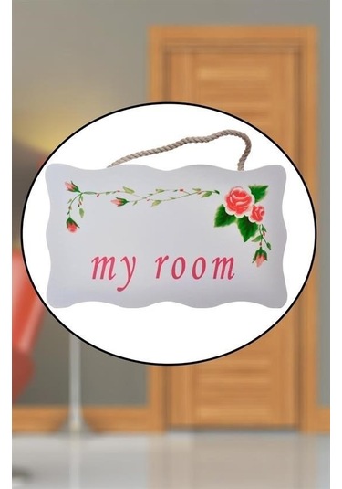 Mcg Decotown My Room Benim Odam Dekoratif Çiçek Desenli Kapı Askısı Renkli