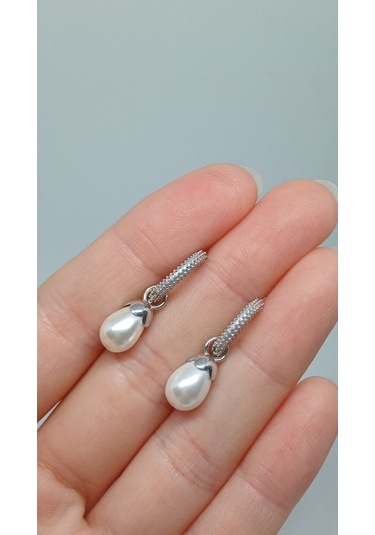 925 Ayar Gümüş İncili Halka Küpe Zarif Ve Şık Tasarım Gümüş