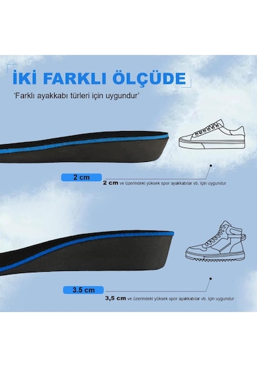 Active Team BU01 - 2 Cm Boy Uzatıcı Gizli Topuk Yükseltici, Tabanlık