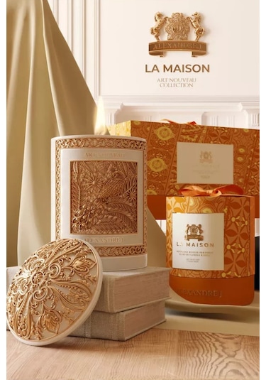 Alexandre J Pure White Mum 220g, Porselen Ve Bronz Tasarım