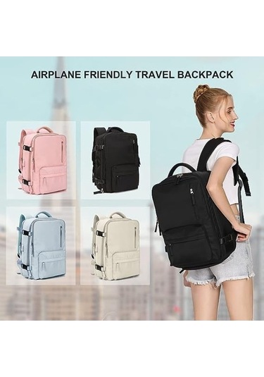 Dancemonkey Büyük Kadın Seyahat Sırt Çantası, El Bagajı, Yürüyüş Ve Açık Hava Sporları İçin Su Geçirmez Sırt Çantası, Okul Sırt Çantası, A-siyah Siyah