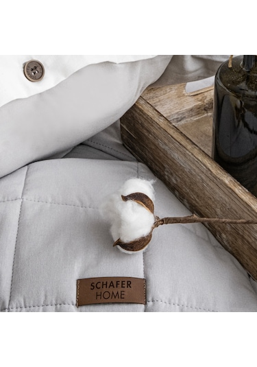 Schafer Home Soft Yatak Örtüsü Nevresim Seti 5 Parça-gri Gri