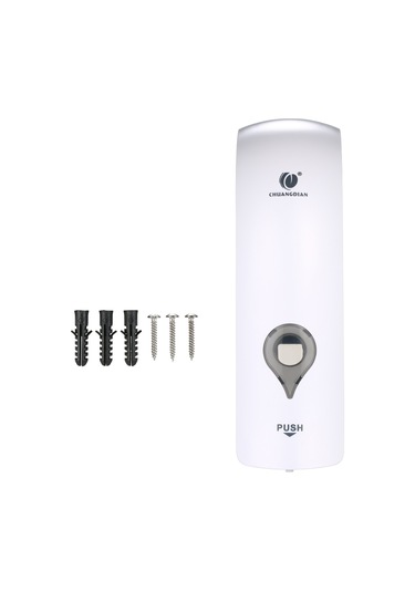 Yifomall 300ml Duvar Tipi Tek Delikli Manuel Sabun Dispanseri, Banyo Ve Lavabo İçin Pratik Sabunluk, Beyaz Renk Beyaz