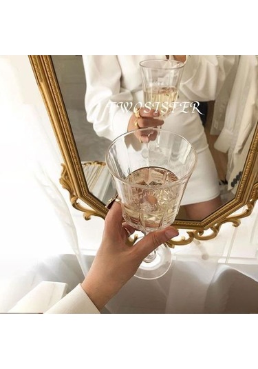 1 Adet 150 Ml Fransız Zarif Ev Kadehi Şampanya Cam Cam Cam Ev Eğlence Su Cam Suyu Cam Şarap Cam Eski Moda Cam Şeffaf