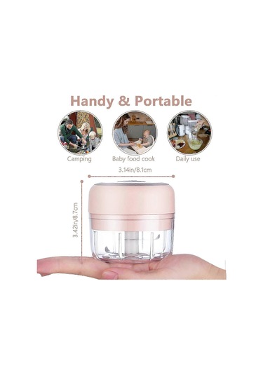 Elektrikli Mini Sarımsak Kıyma Makinesi, 100ml Usb Sebze Soğan Do Çok Renkli