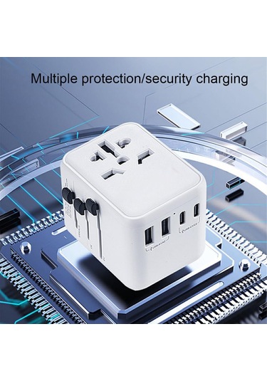 Ht-301 Çok Yönlü Seyahat Adaptörü 35 Watt Type-c 4 Çıkışlı Duvar